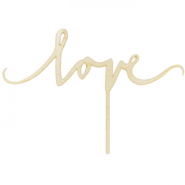 Cake Topper - love - Wood